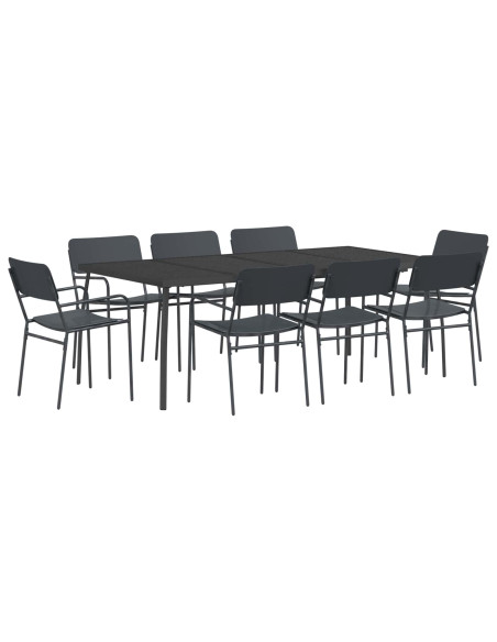Set da pranzo 9 pz Antracite Acciaio