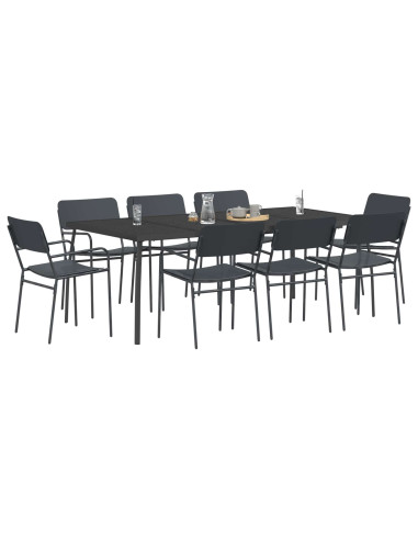 Set da pranzo 9 pz Antracite Acciaio