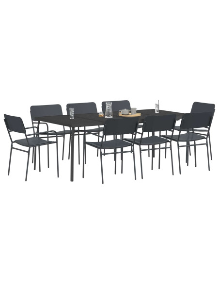Set da pranzo 9 pz Antracite Acciaio