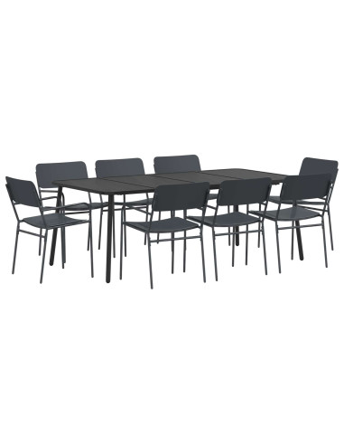 Set da pranzo 9 pz Antracite Acciaio