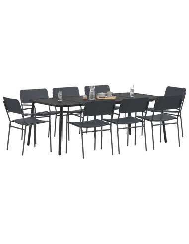 Set da pranzo 9 pz Antracite Acciaio