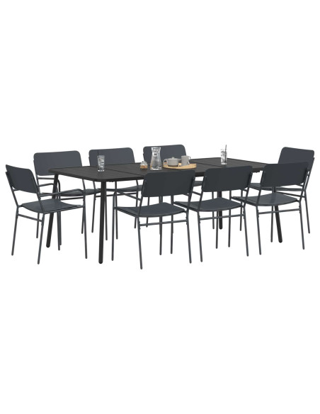 Set da pranzo 9 pz Antracite Acciaio
