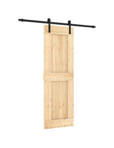 Porta scorrevole Naturale e Nero 70 x 210 cm 2
