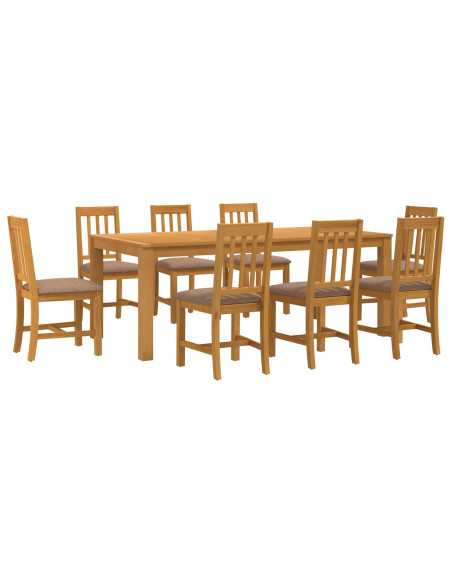Set da pranzo 9 pz Grigio Legno di Quercia Massello
