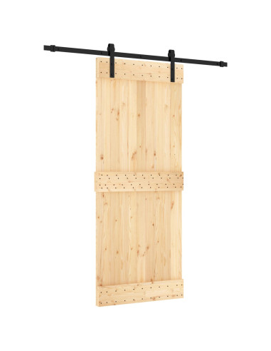 Porta scorrevole Naturale e Nero 85 x 210 cm
