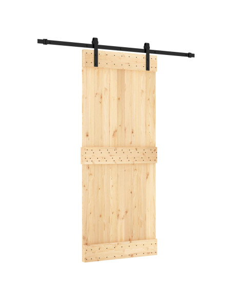 Porta scorrevole Naturale e Nero 85 x 210 cm
