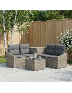 Set di divani 6 pz Grigio e Grigio Scuro
