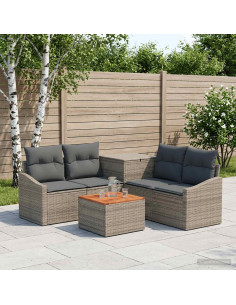 Set di divani 6 pz Grigio e Grigio Scuro