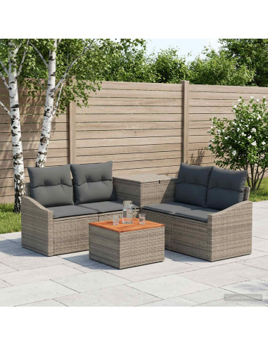 Set di divani 6 pz Grigio e Grigio Scuro