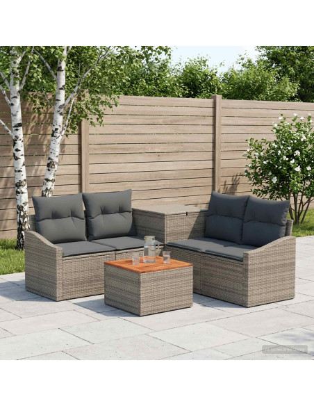 Set di divani 6 pz Grigio e Grigio Scuro