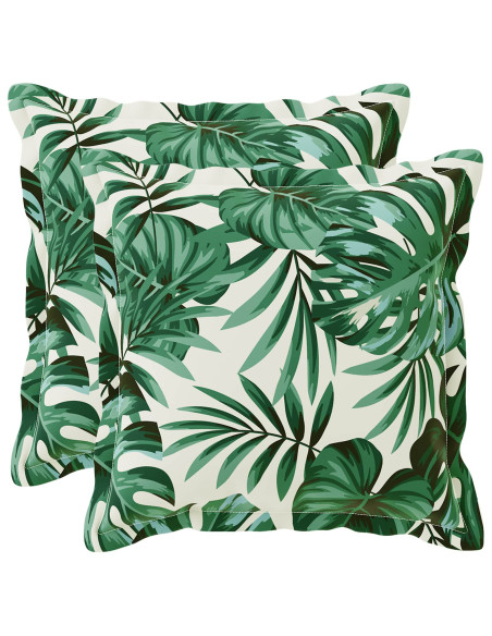Federa 2 pz HOUTEN Motivo a Foglie 40 x 40 cm Poliestere