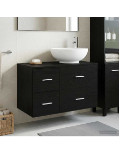 Set di mobili per il bagno 2 pz Rovere Nero