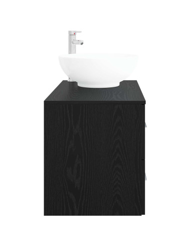 Set di mobili per il bagno 2 pz Rovere Nero