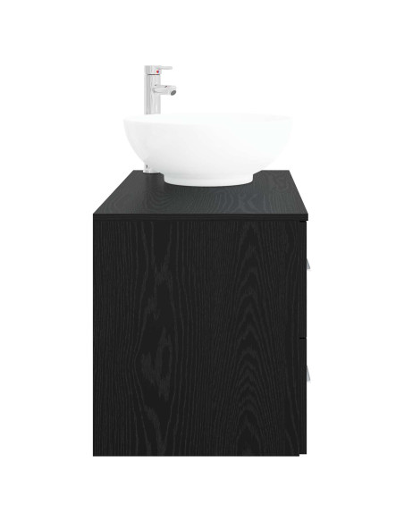 Set di mobili per il bagno 2 pz Rovere Nero