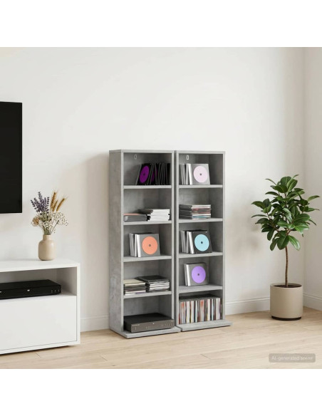 Mobile per CD 2 pz Grigio Cemento 33 x 23,5 x 97,5 cm