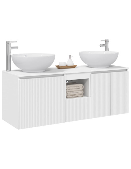 Set di Armadi da Bagno 3 pz Bianco 49,5 x 44,5 x 65 cm