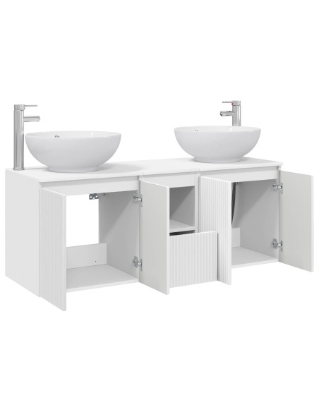 Set di Armadi da Bagno 3 pz Bianco 49,5 x 44,5 x 65 cm