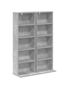 Mobile per CD 2 pz Grigio Cemento 33 x 23,5 x 97,5 cm 2