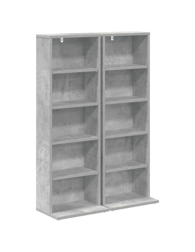 Mobile per CD 2 pz Grigio Cemento 33 x 23,5 x 97,5 cm