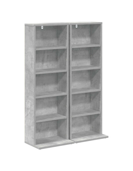 Mobile per CD 2 pz Grigio Cemento 33 x 23,5 x 97,5 cm