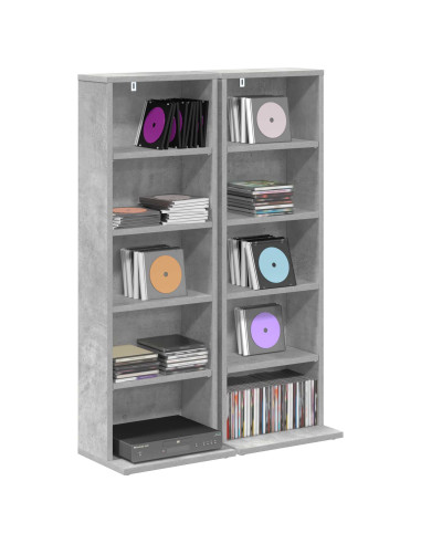 Mobile per CD 2 pz Grigio Cemento 33 x 23,5 x 97,5 cm