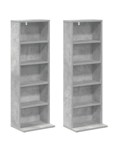 Mobile per CD 2 pz Grigio Cemento 33 x 23,5 x 97,5 cm