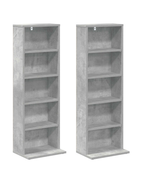 Mobile per CD 2 pz Grigio Cemento 33 x 23,5 x 97,5 cm