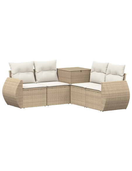 Set di divani 5 pz Beige e Bianco Crema