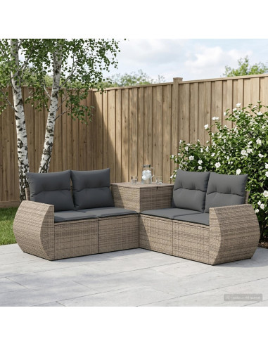 Set di divani 5 pz Grigio e Grigio Scuro