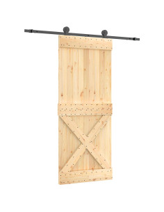 Porta scorrevole Naturale e Nero 85 x 210 cm 2