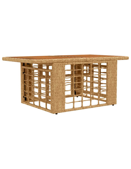 Set Divano da Giardino 10 pz Naturale e Bianco Crema polyrattan
