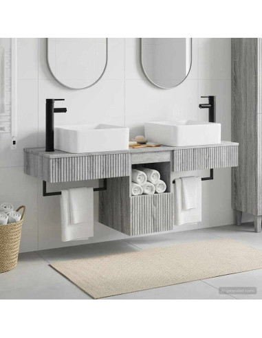 Set di Armadi da Bagno 3 pz Sonoma grigio 53 x 35 x 39 cm