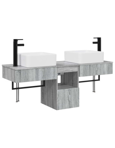 Set di Armadi da Bagno 3 pz Sonoma grigio 53 x 35 x 39 cm