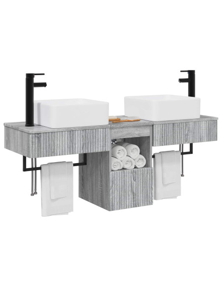 Set di Armadi da Bagno 3 pz Sonoma grigio 53 x 35 x 39 cm