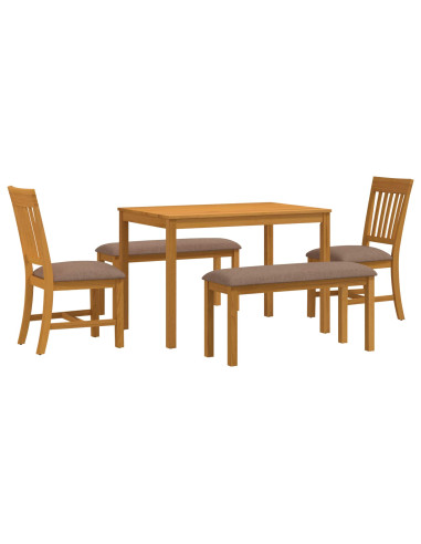Set da pranzo 5 pz Grigio Legno di Quercia Massello