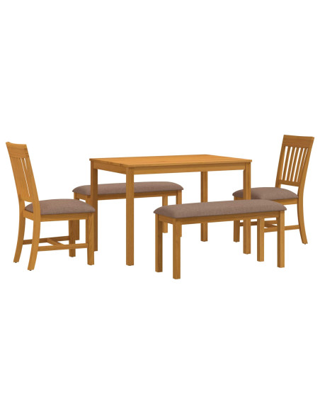 Set da pranzo 5 pz Grigio Legno di Quercia Massello