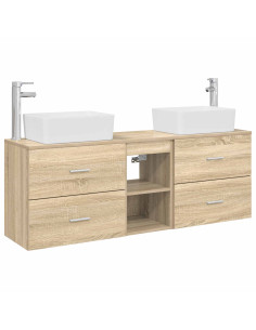 Set di Armadi da Bagno 3 pz Rovere Sonoma 53 x 34,5 x 63 cm 2