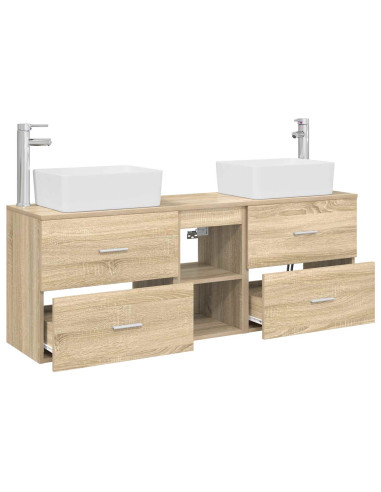 Set di Armadi da Bagno 3 pz Rovere Sonoma 53 x 34,5 x 63 cm