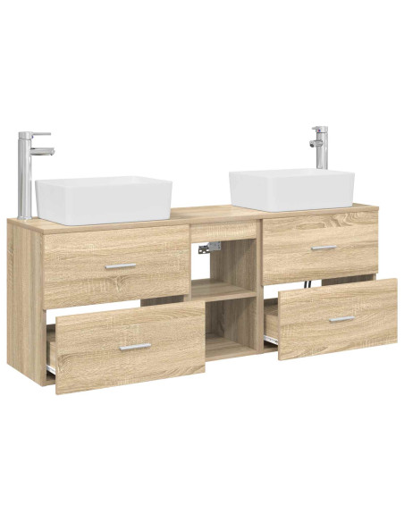 Set di Armadi da Bagno 3 pz Rovere Sonoma 53 x 34,5 x 63 cm