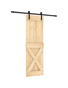 Porta scorrevole Naturale e Nero 70 x 210 cm 2