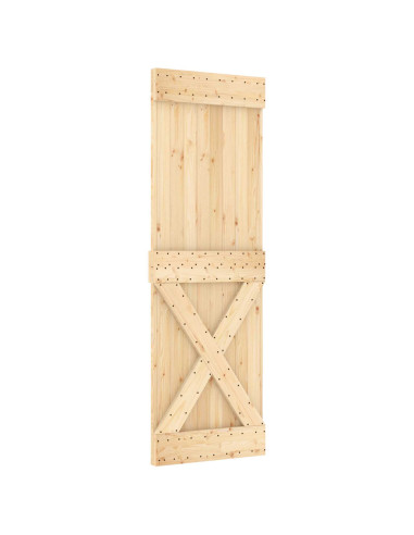 Porta scorrevole Naturale e Nero 70 x 210 cm