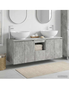 Set di Armadi da Bagno 3 pz Grigio Cemento 49,5 x 44,5 x 65 cm