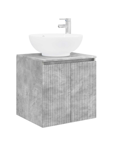 Set di Armadi da Bagno 3 pz Grigio Cemento 49,5 x 44,5 x 65 cm