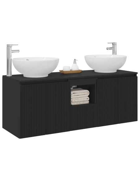 Set di Armadi da Bagno 3 pz Nero 49,5 x 44,5 x 65 cm