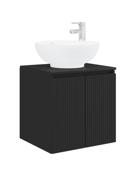 Set di Armadi da Bagno 3 pz Nero 49,5 x 44,5 x 65 cm
