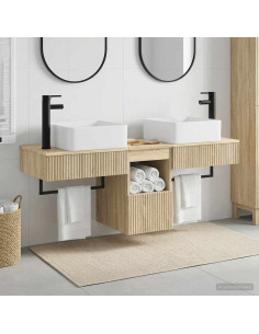 Set di mobili per il bagno 3 pz Rovere Sonoma