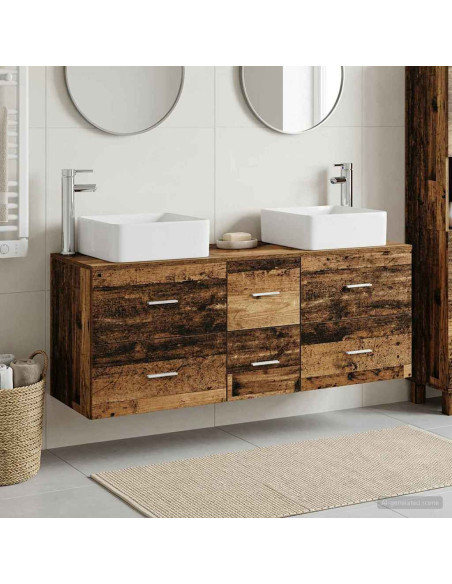 Set di Armadi da Bagno 3 pz Legno antico 49,5 x 41 x 63 cm