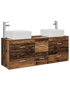 Set di Armadi da Bagno 3 pz Legno antico 49,5 x 41 x 63 cm 2