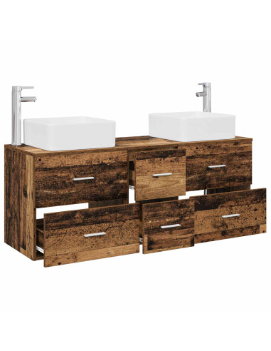 Set di Armadi da Bagno 3 pz Legno antico 49,5 x 41 x 63 cm