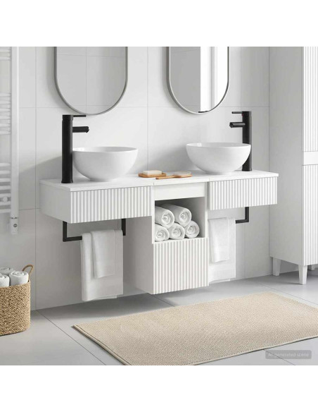 Set di mobili per il bagno 3 pz Bianco Lucido